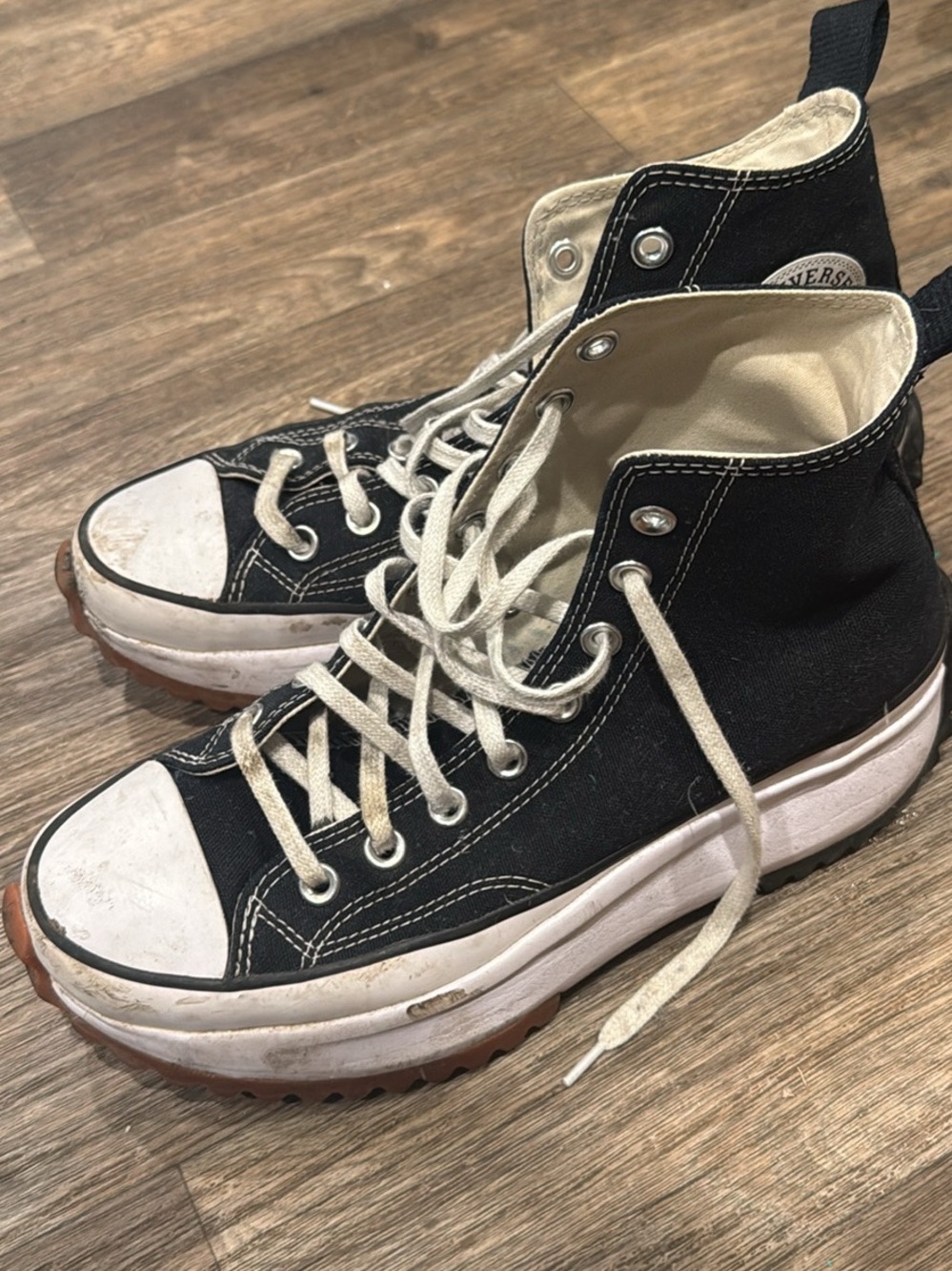Converse Black & White Platform High-Top Sneakers